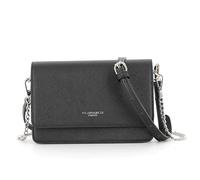 FLORA CO PARIS - Petit Sac Bandoulière Chaîne Femme - Sacoche A Magnétique Similicuir Saffiano - Besace Ville Soirée - Compact Mode - Noir