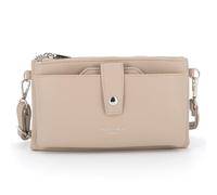 FLORA CO PARIS - Petit Sac Bandoulière Femme - Sacoche Téléphone Portable Ville Fête - Pochette Porte-Cartes Similicuir Grainé Souple - Chic Tendance - Beige