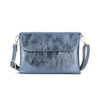 FLORA CO PARIS - Petit Sac Bandoulière Femme Similicuir Irisé - Besace Messenger Porté Épaule A Magnétique - Pochette Lanière Léger Mariage Fête - Chic Tendance - Bleu