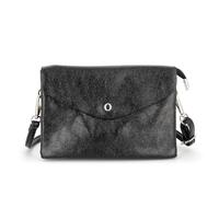 FLORA CO PARIS - Petit Sac Bandoulière Femme Similicuir Irisé - Sacoche Messenger 2 Compartiments A Magnétique - Pochette Besace Léger Mariage Fête - Chic Mode - Noir