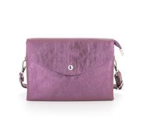 FLORA CO PARIS - Petit Sac Bandoulière Femme Similicuir Irisé - Sacoche Messenger 2 Compartiments A Magnétique - Pochette Besace Léger Mariage Fête - Chic Mode - Violet