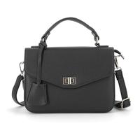 FLORA CO PARIS - Sac A Main Avec Bandoulière Pour Femme - Sacoche A Tourniquet En Similicuir Grainé - Besace Cartable Ville Taille Moyen - Elégant Tendance - Noir