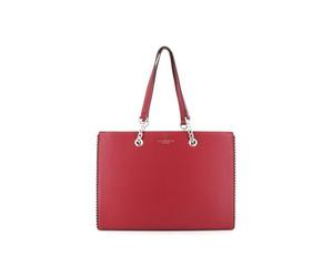 FLORA CO PARIS Sac A Main bandoulière Femme Perles Billes - Cabas Grand Format A4 - Cours Lycée Travail Business - Shopper Ville Similicuir Grainé - Rouge