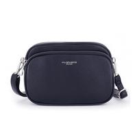 FLORA CO PARIS Sac Bandoulière Femme Multipoches - Besace Ville Fourre-Tout Similicuir Grainé - Tendance Décontracté - BLEU MARINE