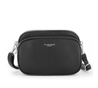 FLORA CO PARIS Sac Bandoulière Femme Multipoches - Besace Ville Fourre-Tout Similicuir Grainé - Tendance Décontracté - NOIR