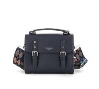 FLORA CO PARIS - Sac Cartable Bandoulière Femme - Sacoche A Magnétique En Similicuir Grainé - Besace Ville Taille Moyen - Elégant Tendance - Bleu