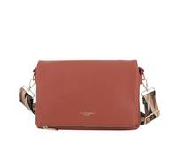 FLORA CO PARIS - Sac Double Bandoulières Femme Rabat Magnétique Multipoches - Besace Ville Travail Similicuir Grainé Grande Capacité - Élégant Mode - Brique