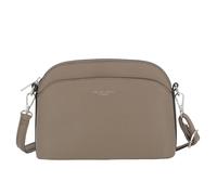 flora & co Petit Sac Bandoulière Arrondi Femme - Sac à Main Multi-poches Porté Epaule Silimicuir Souple - Besace Sacoche Messenger Fourre-tout Ville Fêtes Mariage - Élégant Mode (Taupe foncé)