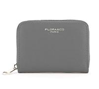 flora & co - Portefeuille Femme Petit Format - Porte-Monnaie Carte Tout-en-Un Court - Similicuir Grainé Zippé - Chic Pratique Léger - Gris