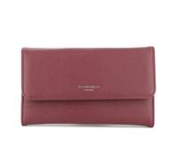 flora & co Portefeuille Femme Rabat Tout-en-Un - Porte-chéquier avec Porte-Cartes et Monnaie 3 en 1 - Compagnon Zippé 3 Volets Grande Capacité Fourre-Tout - Original Mode Tendance - Bordeaux