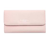 flora & co - Portefeuille Femme Rabat Tout-en-Un - Porte-chéquier Porte-Cartes Monnaie 3 en 1 - Compagnon Zippé 3 Volets Grande Capacité Fourre-Tout - Original Mode Tendance - Rose Clair