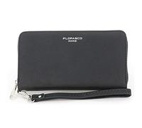 Flora&Co - Portefeuille Long Tout en Un Femme - Petite Wallet Pochette A Lanière - Porte-Carte Monnaie Eclair - Rigide Classique Tendance,Taille unique,Noir