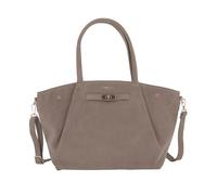 flora & co Sac à Main Bandoulière Similicuir Suédé Femme - Cabas Fourre-Tout Format A4 pour Bureau Cours - Chic Élégant - Taupe