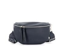 Flora & Co - Sac Banane Femme Similicuir Grainé - Bandoulière Brodée De 5 Cm Large - Taille Moyenne - Tendance Unique - Bleu