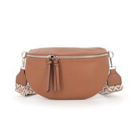 Flora & Co - Sac Banane Femme Similicuir Grainé - Bandoulière Brodée De 5 Cm Large - Taille Moyenne - Tendance Unique - Camel