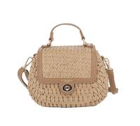 flora & co Sac Bandoulière Femme en Paille Tressé - Besace d’Été à Rabat - Sac De Plage Vacance Estival - Chic Tendance - Camel