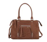 flora & co Sac Bowling Femme Similicuir Daim - Sac de Cours Travail Format A4 Grand Capacité - Cabas Shopper Porté Main Épaule Bandoulière - Chic Tendance - Camel