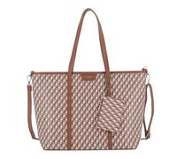 flora & co - Sac Cabas Avec Bandoulière Femme A4 - Grande Sac A Main Cours Travail - Shopper Ville Bicolore Motif Géométrique Porté Epaule - Chic Tendance - Camel
