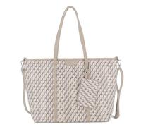 flora & co - Sac Cabas Avec Bandoulière Femme A4 - Grande Sac A Main Cours Travail - Shopper Ville Bicolore Motif Géométrique Porté Epaule - Chic Tendance - Beige