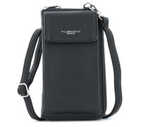 flora & co Sac Téléphone Portable Femmes Similicuir Grainé Portefeuille Porte Carte avec Bandoulière Ajustable - NOIR