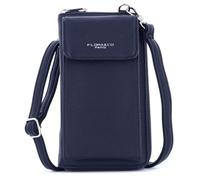 flora & co Sac Téléphone Portable Femmes Similicuir Grainé Portefeuille Porte Carte avec Bandoulière Ajustable - BLEU MARINE