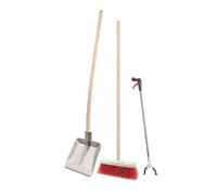Flora FLORA Ensemble d’outils pour nettoyage extérieur avec pince, balai et pelle alu Quantité:3