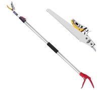 FLORA GUARD sécateur télescopique 1,3-2,2m pour branches et rameaux frais, scie à branches télescopique, scie à arbre avec dents SK5 3D, sécateur à fruits pour le jardin et l'extérieur
