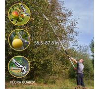 Flora Guard Taille-haie et pince à fruits télescopique extensible à longue portée - 1,3 à 2,2 m