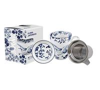 Flora Japonica Lot de tasses bleues et blanches Motif grue 8,5 x 10,2 cm 380 ml