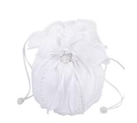 Flora mousseline de soie Fille Sac de Communion/Pochette de demoiselle d'honneur de mariée, perles (Blanc)