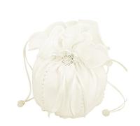Flora mousseline de soie Fille Sac de Communion/Pochette de demoiselle d'honneur de mariée, perles (Ivoire)