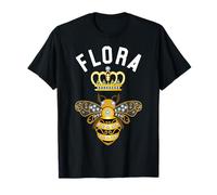 Flora Name Flora Cadeaux d'anniversaire Queen Crown Bee Flora T-Shirt