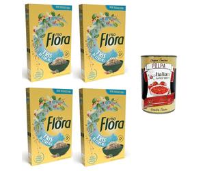 Flora Riso Tre Cereali Riso,Orzo,Farro Drei Getreidereis, Gerste, Dinkel 4x800gr + Italian Gourmet polpa 400g