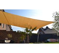 Floracord Voile d'ombrage carrée 2,5 x 3,0 m, HDPE 180 g/m² perméable à l'eau et au vent, blé