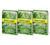 Floragard - 3x10 litres - Terreau pour Plantes Vertes et Palmiers