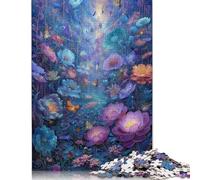 Floraison éternelle Puzzles en Bois pour Adultes 300 Pièces Décoration Family Games Cadeaux d'anniversaire pour Jeux ÉduChatifs Relaxation Et Sagesse 300pcs (40x28cm)