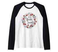 Floral 100 Years Loved 100th Birthday 100 Year Old Men Women Manche Raglan