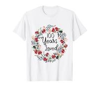 Floral 100 Years Loved 100th Birthday 100 Year Old Men Women T-Shirt