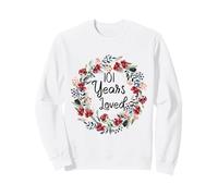 Floral 101 Year Old 101th Birthday Men Women 101 Years Loved Sweatshirt