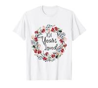 Floral 101 Year Old 101th Birthday Men Women 101 Years Loved T-Shirt