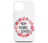 Floral 101 Years Loved Women 101 Years Old Cool 101th B-Day Coque pour iPhone 13