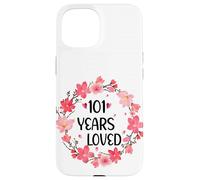 Floral 101 Years Loved Women 101 Years Old Cool 101th B-Day Coque pour iPhone 15