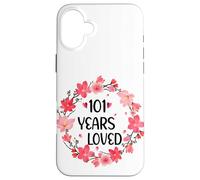 Floral 101 Years Loved Women 101 Years Old Cool 101th B-Day Coque pour iPhone 16 Plus