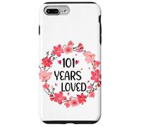 Floral 101 Years Loved Women 101 Years Old Cool 101th B-Day Coque pour iPhone 7 Plus/8 Plus