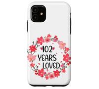 Floral 102 Years Loved Women 102 Years Old Cool 101th B-Day Coque pour iPhone 11