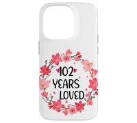 Floral 102 Years Loved Women 102 Years Old Cool 101th B-Day Coque pour iPhone 14 Pro