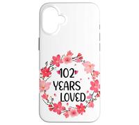 Floral 102 Years Loved Women 102 Years Old Cool 101th B-Day Coque pour iPhone 16 Plus