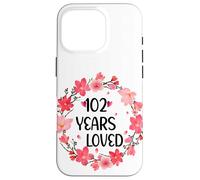 Floral 102 Years Loved Women 102 Years Old Cool 101th B-Day Coque pour iPhone 16 Pro