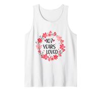 Floral 107 Years Loved Women 107 Years Old Cool 107th B-Day Débardeur