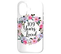 Floral 109 Year Old 109th Birthday Men Women 109 Years Loved Coque pour iPhone 17
